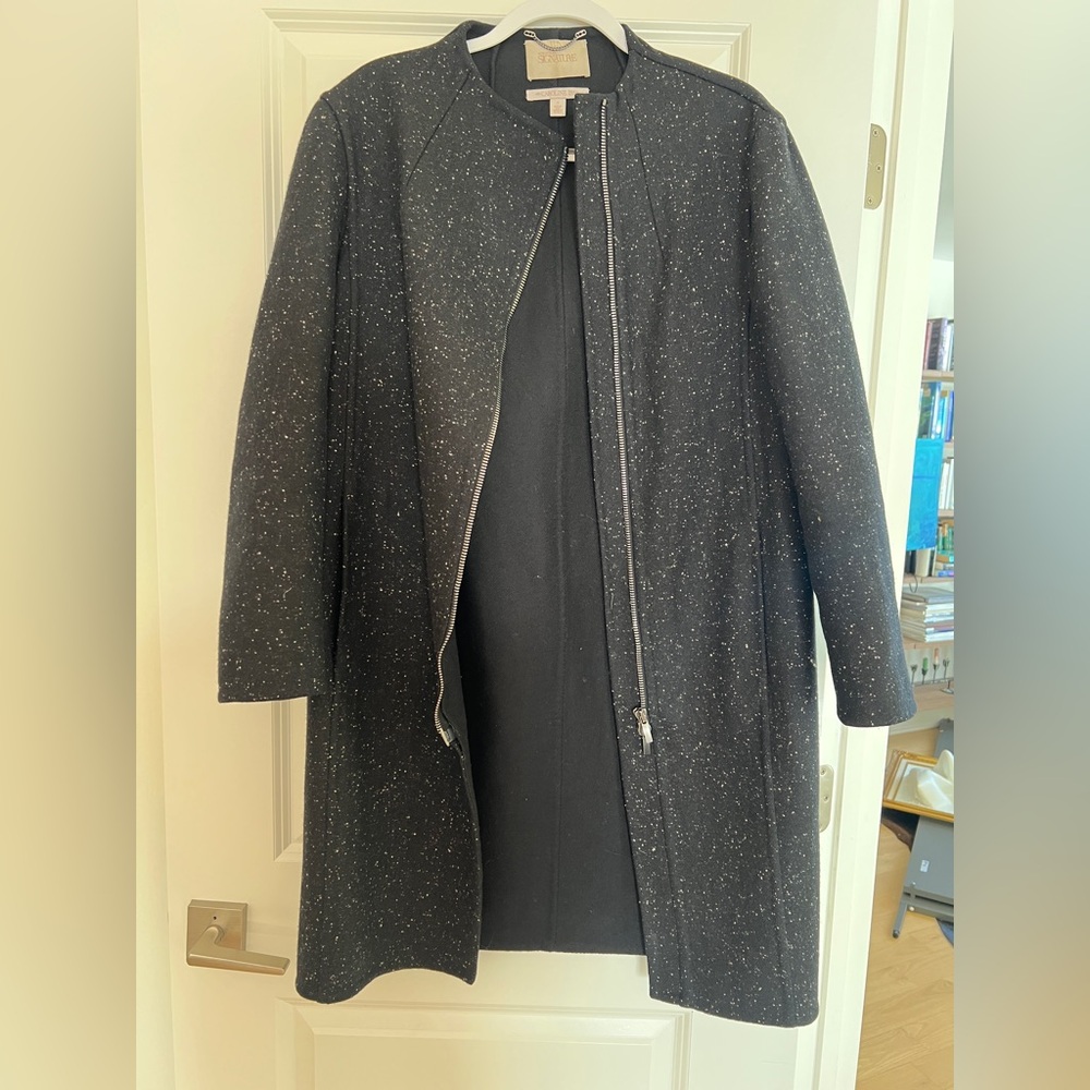 Nordstrom Black Speckled Trench Coat